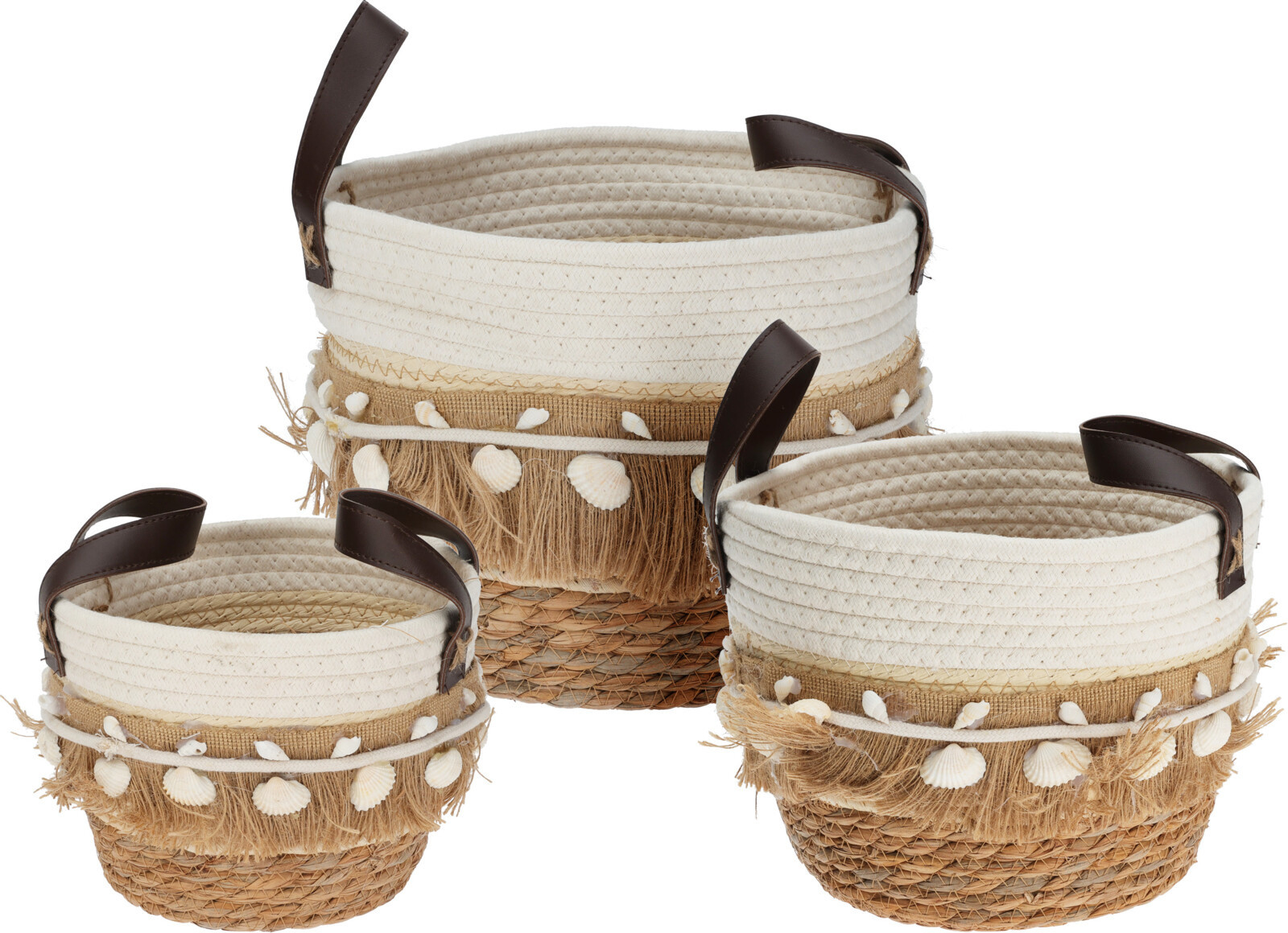 Rustic Charm: Jute & Cotton Handled Basket
