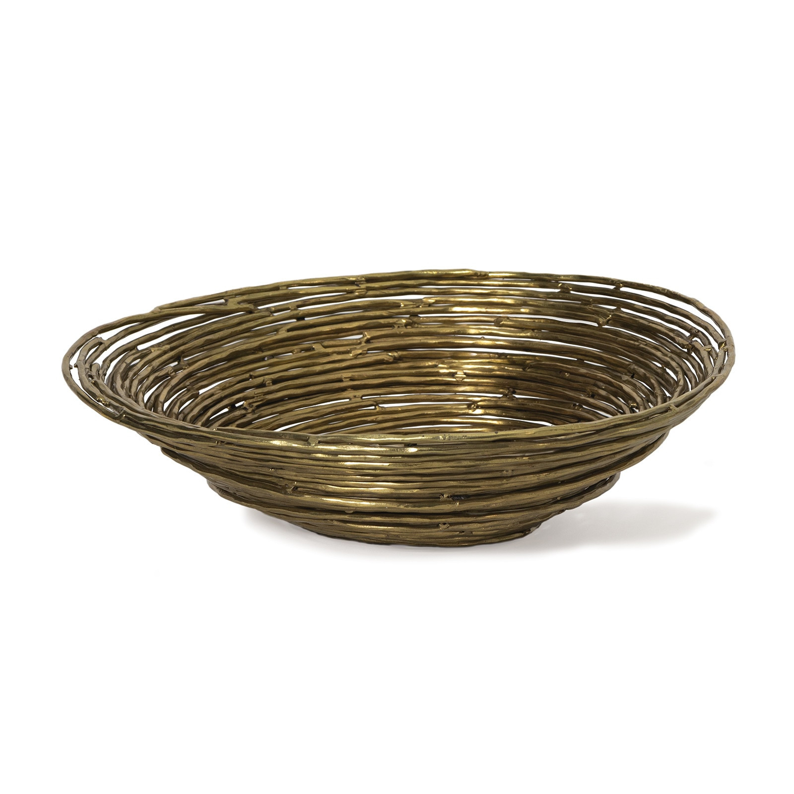 Woven Brass Decorative Bowl – Minimalist Table Decor