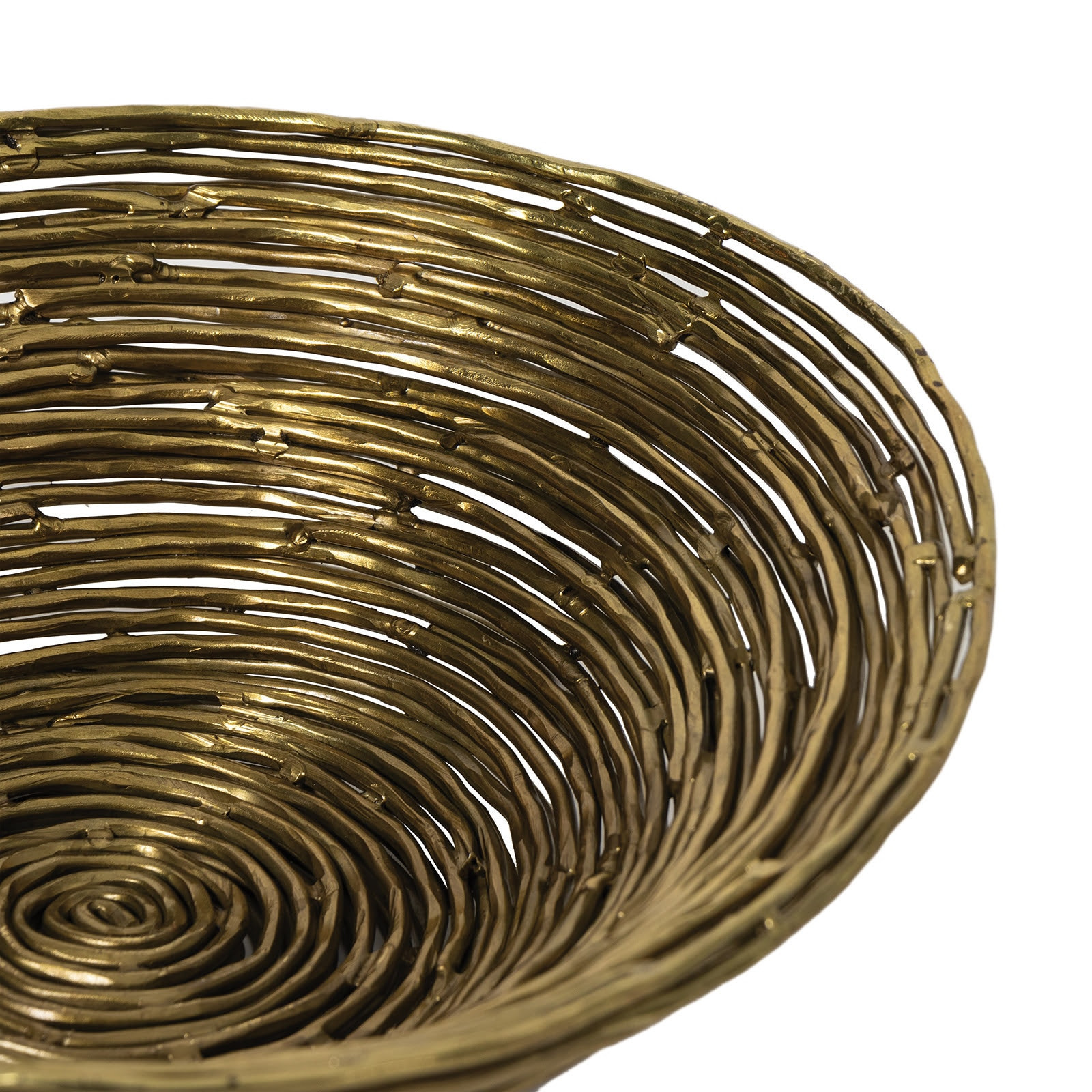 Woven Brass Decorative Bowl – Minimalist Table Decor - Image 3