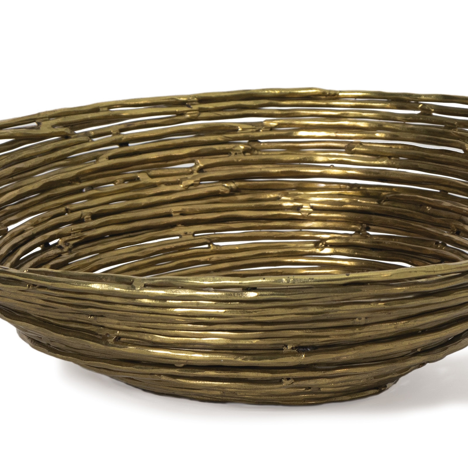 Woven Brass Decorative Bowl – Minimalist Table Decor - Image 2