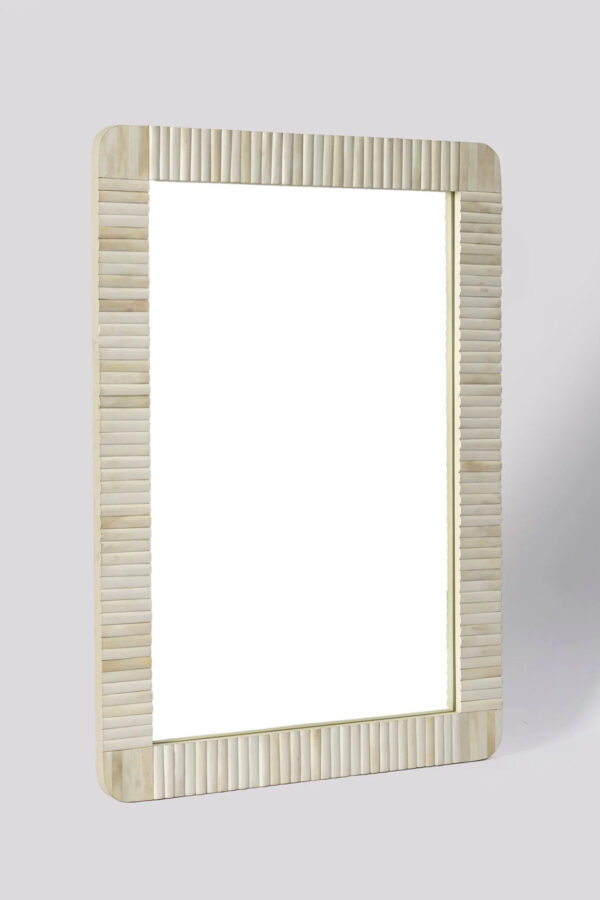 Grace in Every Reflection: Bone Inlay Mirror