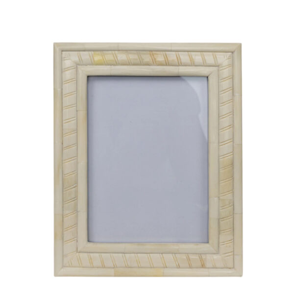 Spiral Engraved Bone Inlay Photo Frame