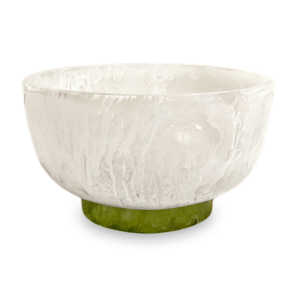 Handcrafted Resin Bowl with Textured White Finish