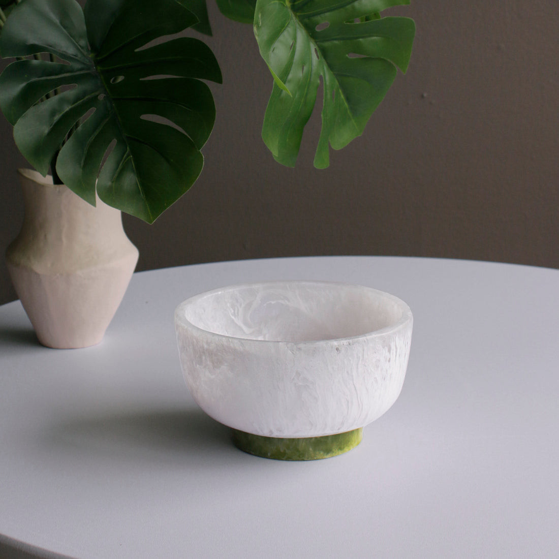 Handcrafted Resin Bowl with Textured White Finish - Image 3