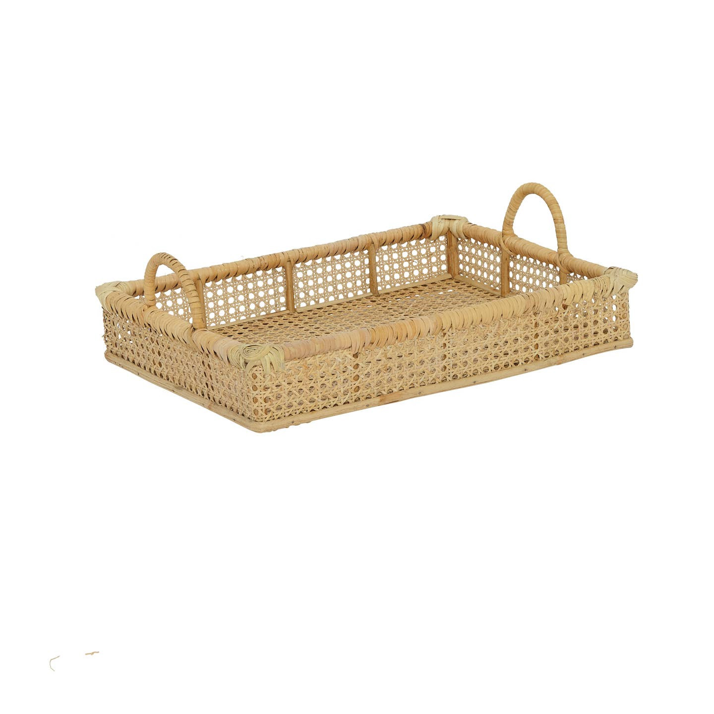 Lightweight Handwoven Mesh Rattan Tray