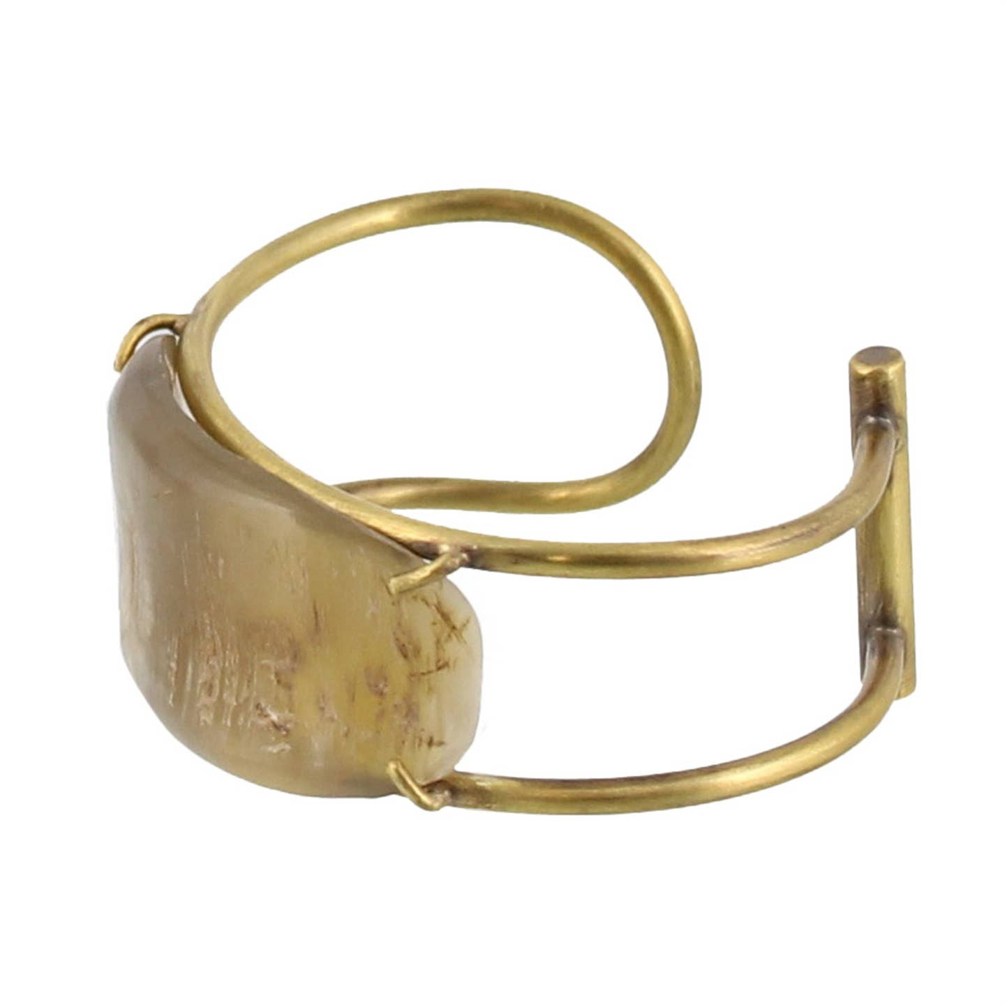 One-of-a-Kind Horn Accent Brass Bangle - Image 8