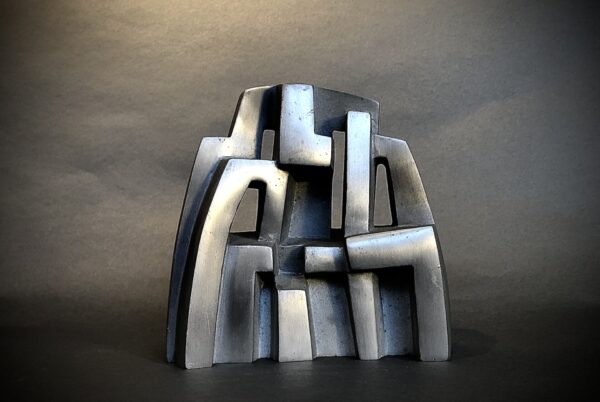 Bold Expression: Brass Abstract Table Decor Sculpture