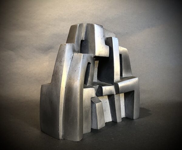 Bold Expression: Brass Abstract Table Decor Sculpture