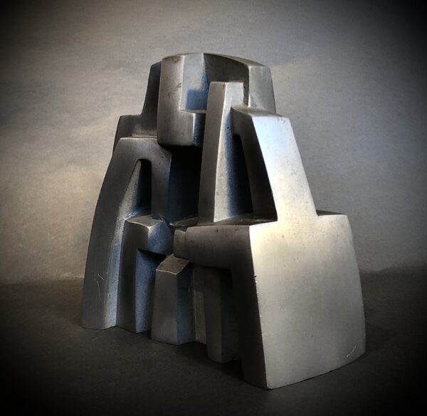 Bold Expression: Brass Abstract Table Decor Sculpture