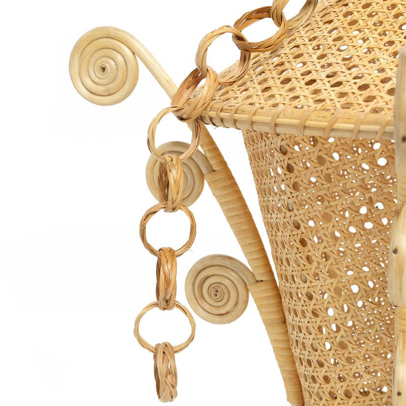 Lantern-Style Rattan Hanging Light Fixture - Image 2