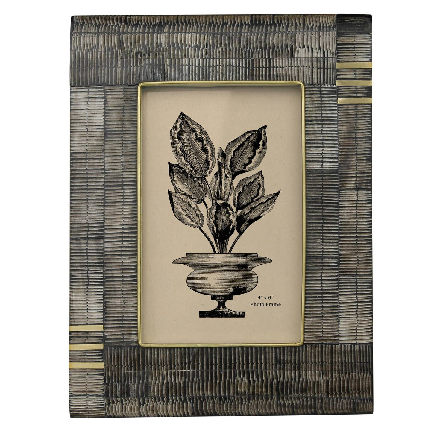 Rustic Glam Horn & Brass Inlay Frame - Image 2