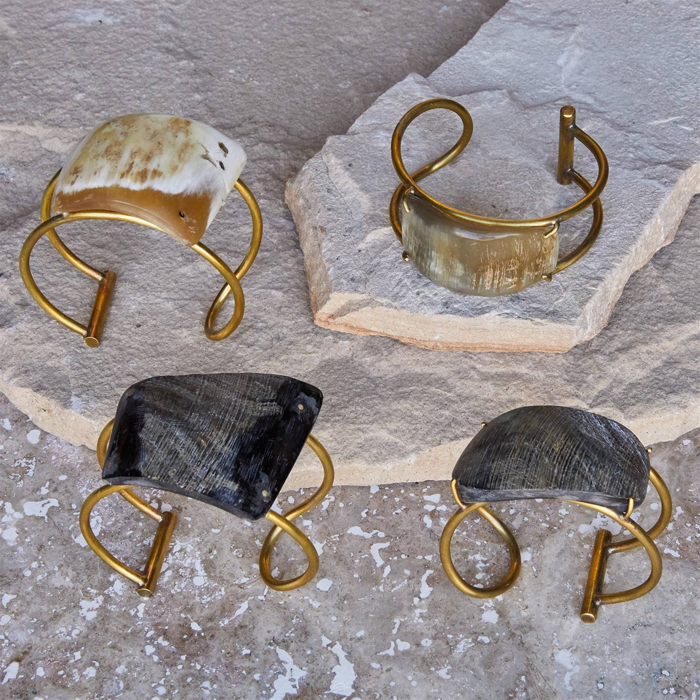 One-of-a-Kind Horn Accent Brass Bangle