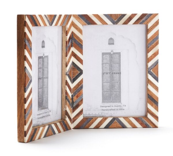 Bone & Wood Inlay Dual Door Photo Frame – A Story in Every Frame
