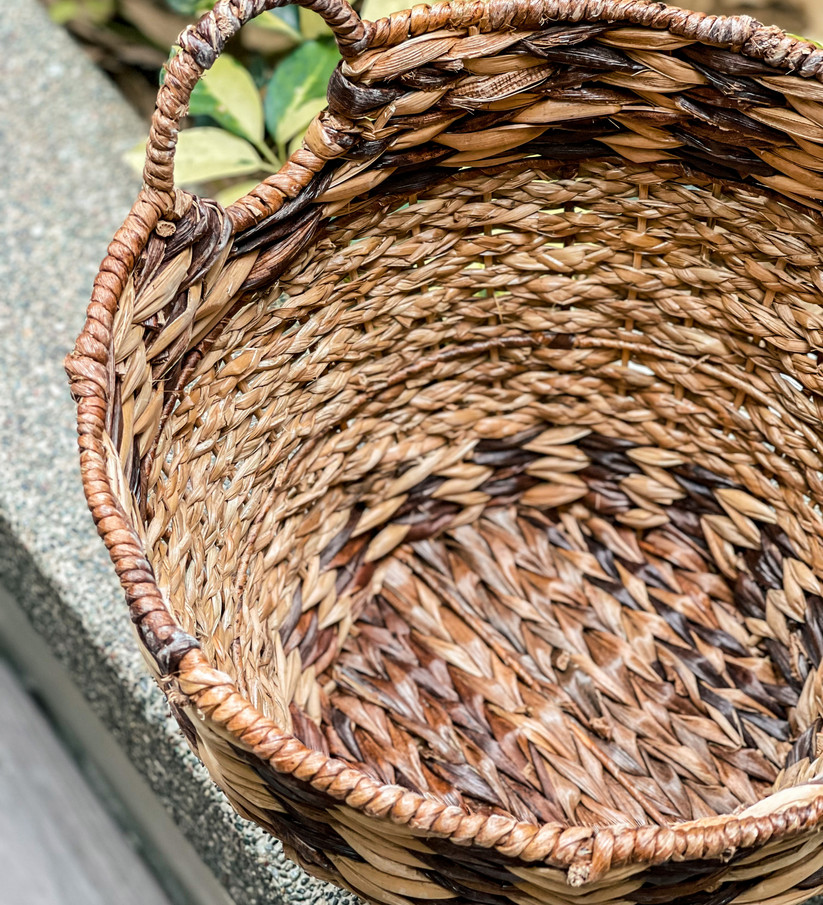 Artisan Woven Basket in Earth Tones - Image 3