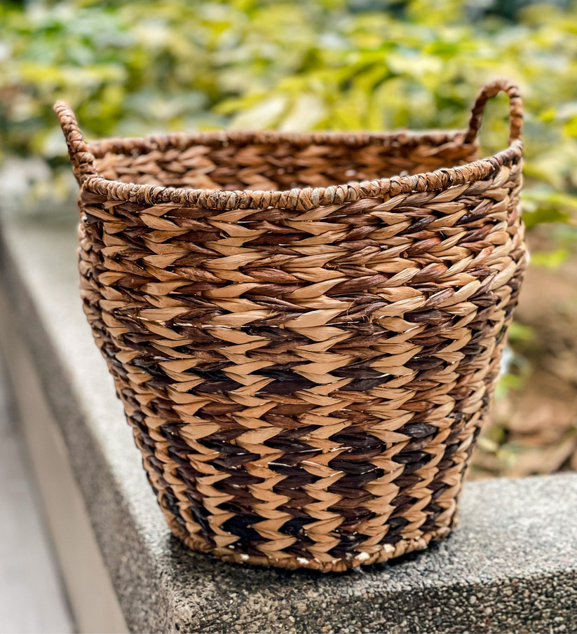 Artisan Woven Basket in Earth Tones - Image 2