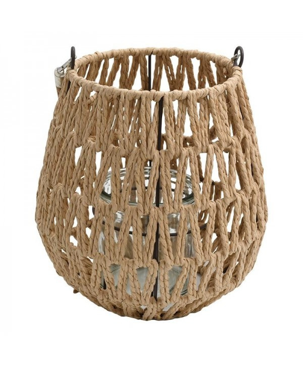 Artisan Wicker Lantern with Glass Holder