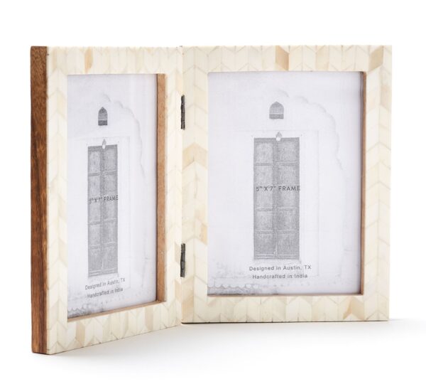 Bone Inlay Dual-Door Photo Frame – A Timeless Keepsake
